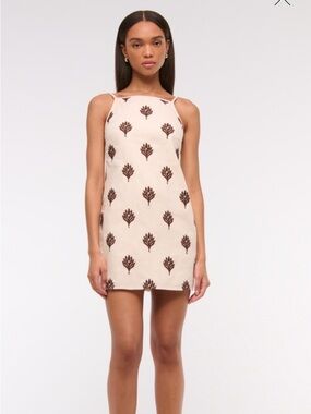 Abercrombie & Fitch shift linen blend mini dress